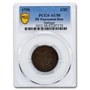 1795 Liberty Cap Half Cent AU-58 PCGS (C-2a LE Punctuated Date)