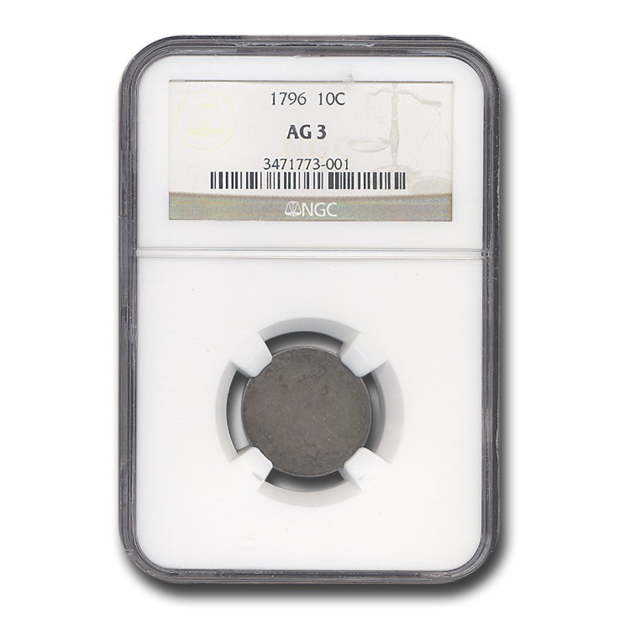 1796 Draped Bust Dime AG-3 NGC