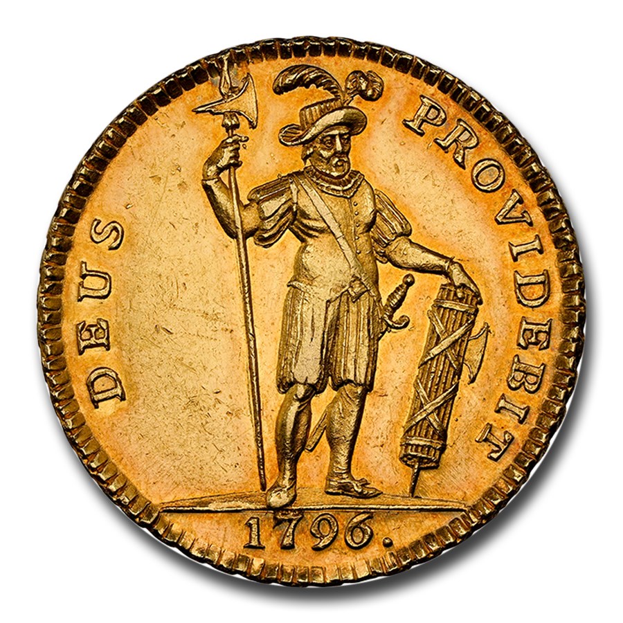 1796 Swiss Cantons Gold 2 Duplone MS-63 NGC (Bern)