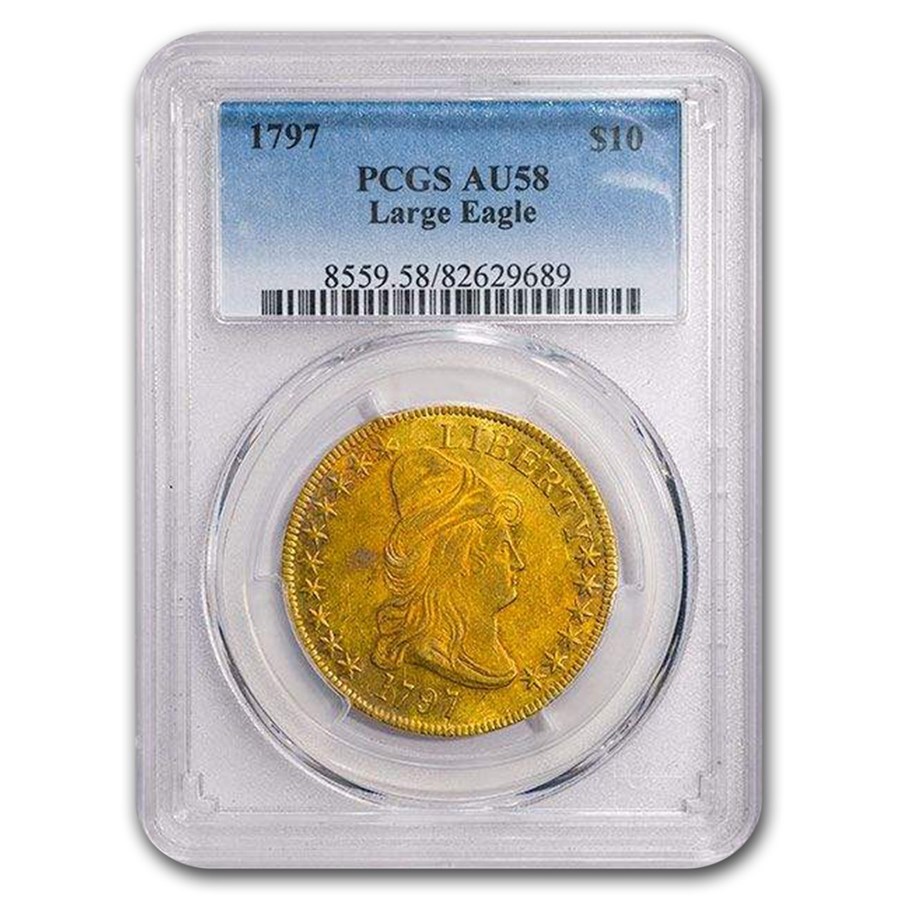 1797 $10 Capped Bust Gold Eagle AU-58 PCGS (Large Eagle)