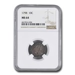 1798 Draped Bust Dime MS-64 NGC (Large 8)