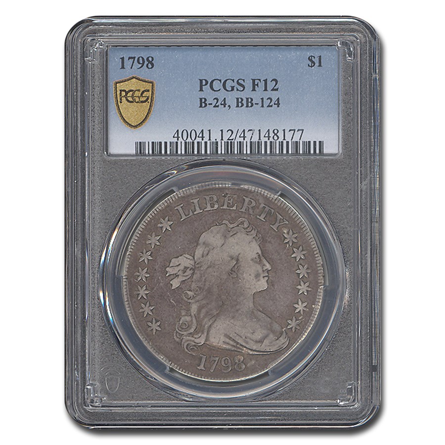 1798 Draped Bust Dollar Fine-12 PCGS (B-24, BB-124)