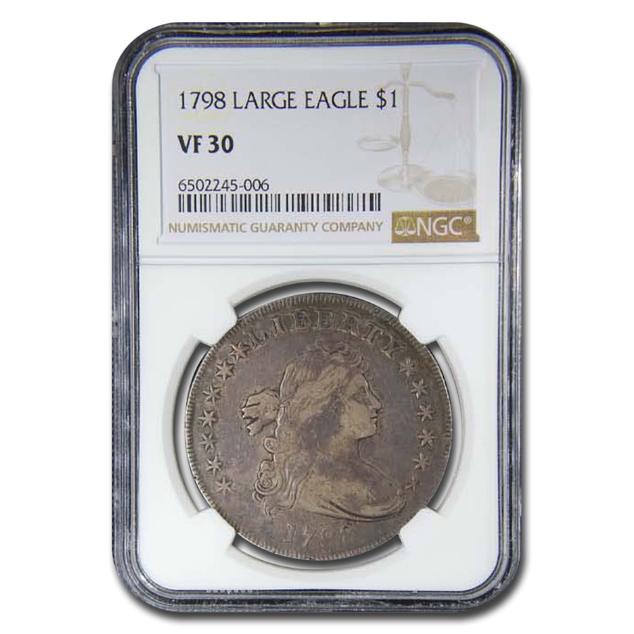 1798 Draped Bust Dollar VF-30 NGC (Large Eagle)
