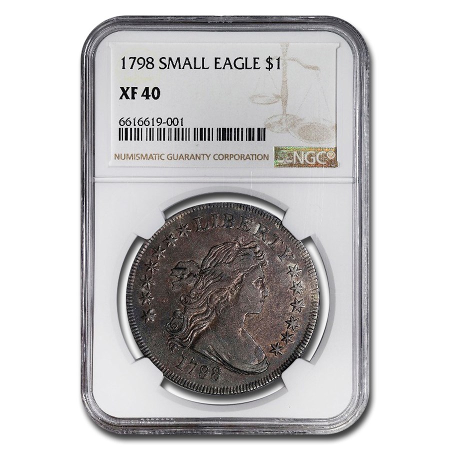 1798 Draped Bust Dollar XF-40 NGC (Small Eagle)