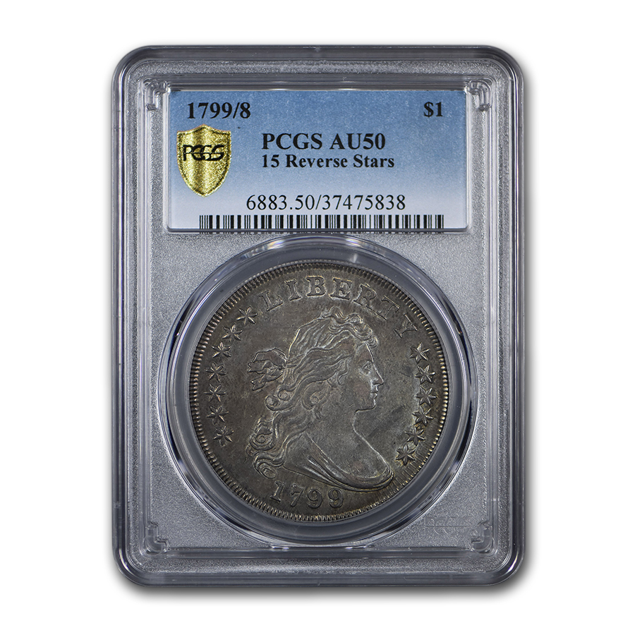 Buy 1799/8 Draped Bust Dollar AU-50 PCGS (15 Reverse Stars) | APMEX