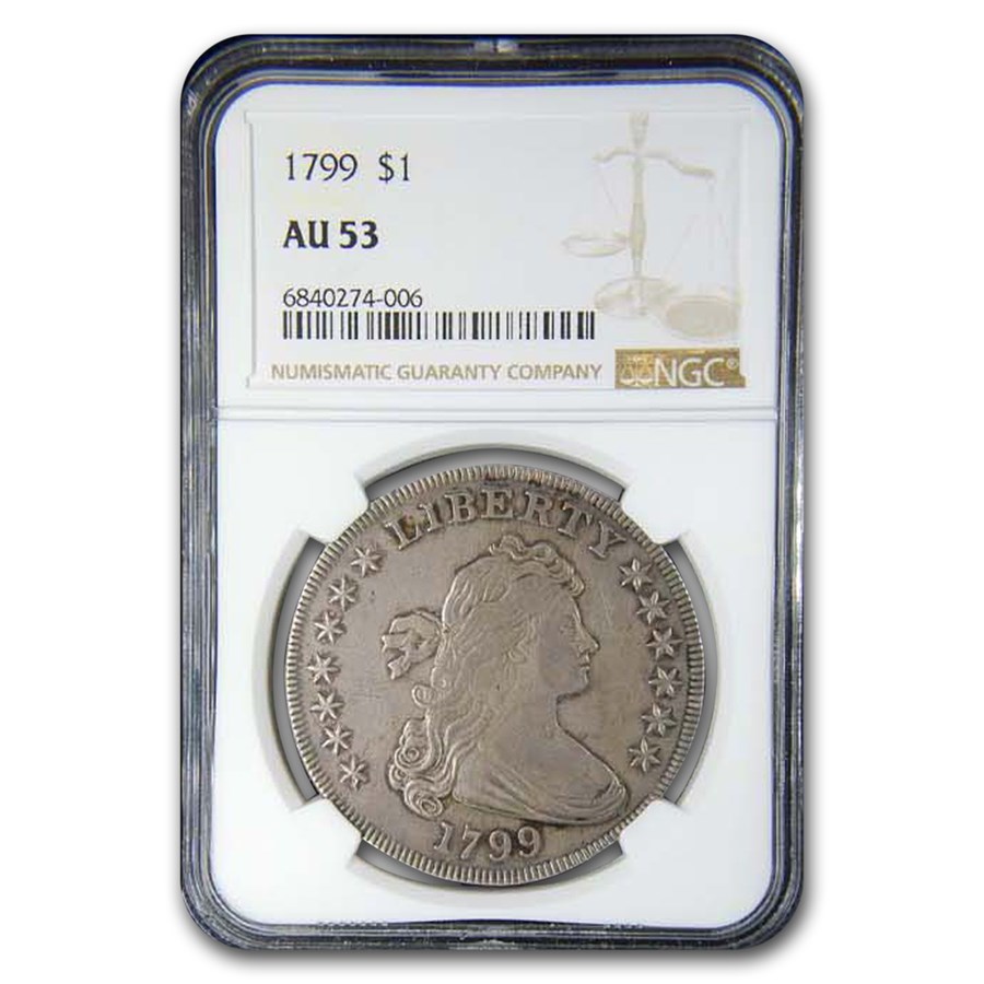 1799 Draped Bust Dollar AU-53 NGC