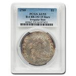 1799 Draped Bust Dollar AU-53 PCGS (Irregualr Date, 15 Stars)