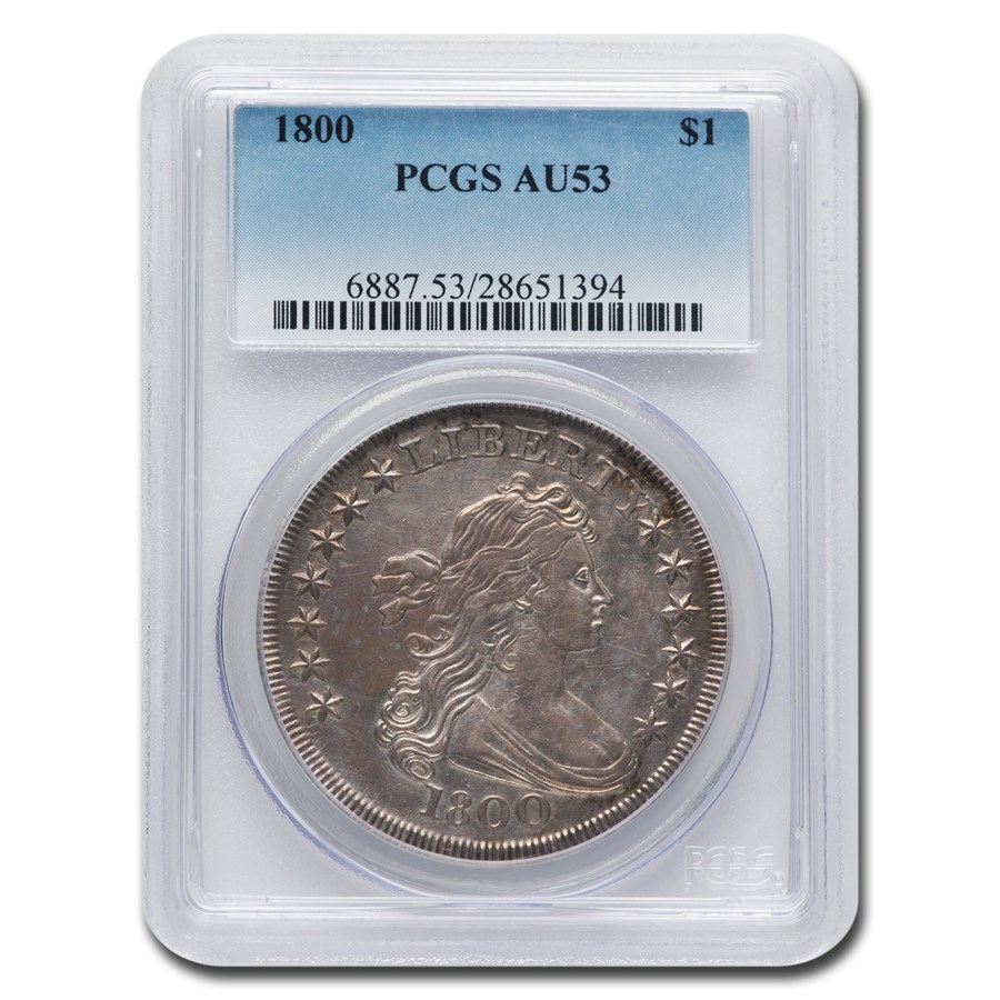 1800 Draped Bust Dollar AU-53 PCGS