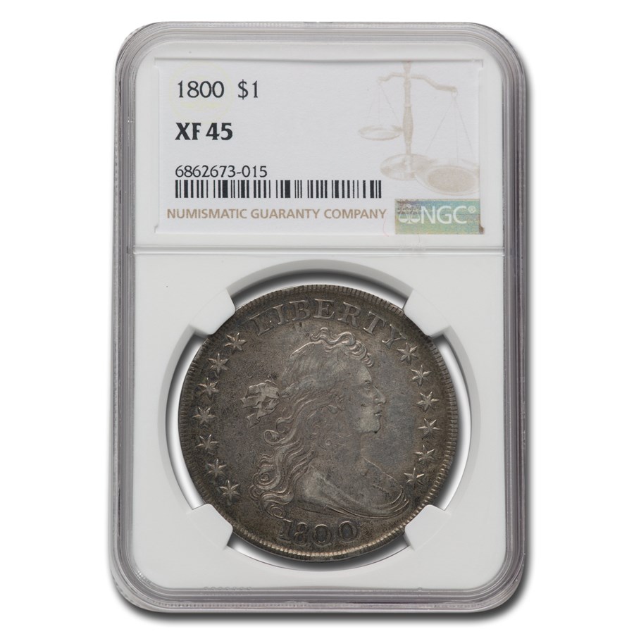 1800 Draped Bust Dollar XF-45 NGC