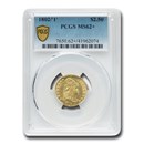 1802/1 $2.50 Capped Bust Gold Quarter Eagle MS-62+ PCGS