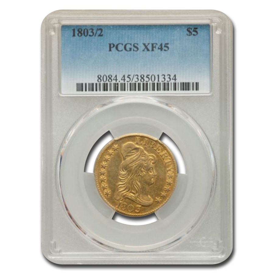 1803/2 Turban Head $5 Gold Half Eagle XF-45 PCGS