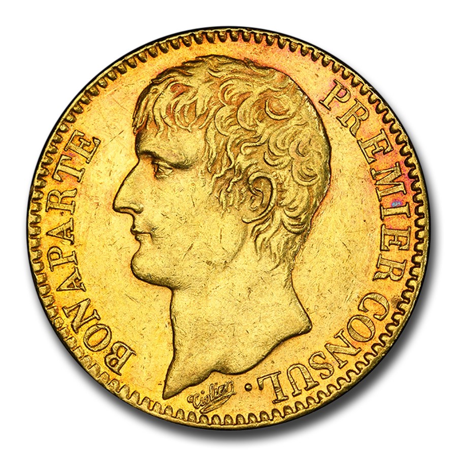 1803-A France Gold 40 Francs Napoleon I AU-55 PCGS