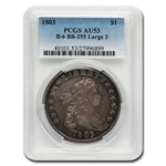 1803 Draped Bust Dollar AU-53 PCGS (B-6 BB-255, Large 3)