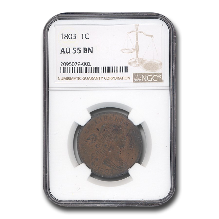 1803 Draped Bust Large Cent AU-55 NGC (Brown)