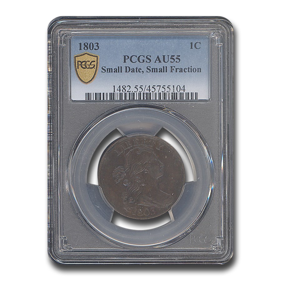 1803 Large Cent AU-55 PCGS (BN, Small Date, Small Frac)