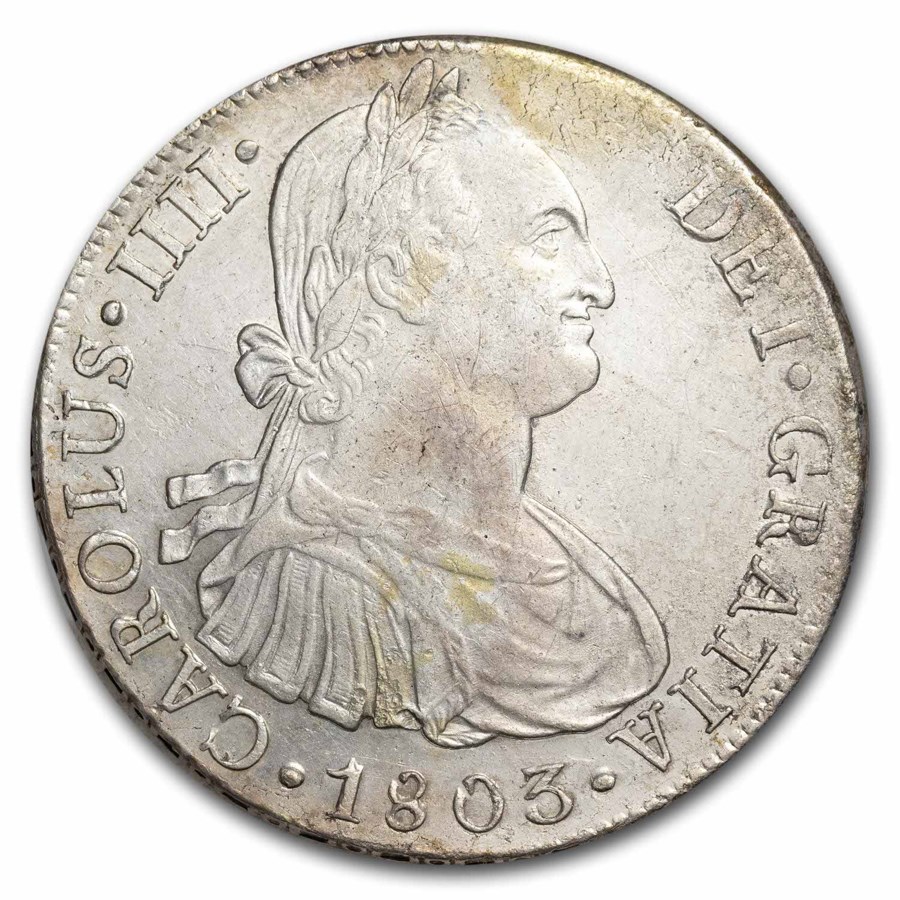 1803-LIMA IJ Peru Silver 8 Reales Charles IV AU