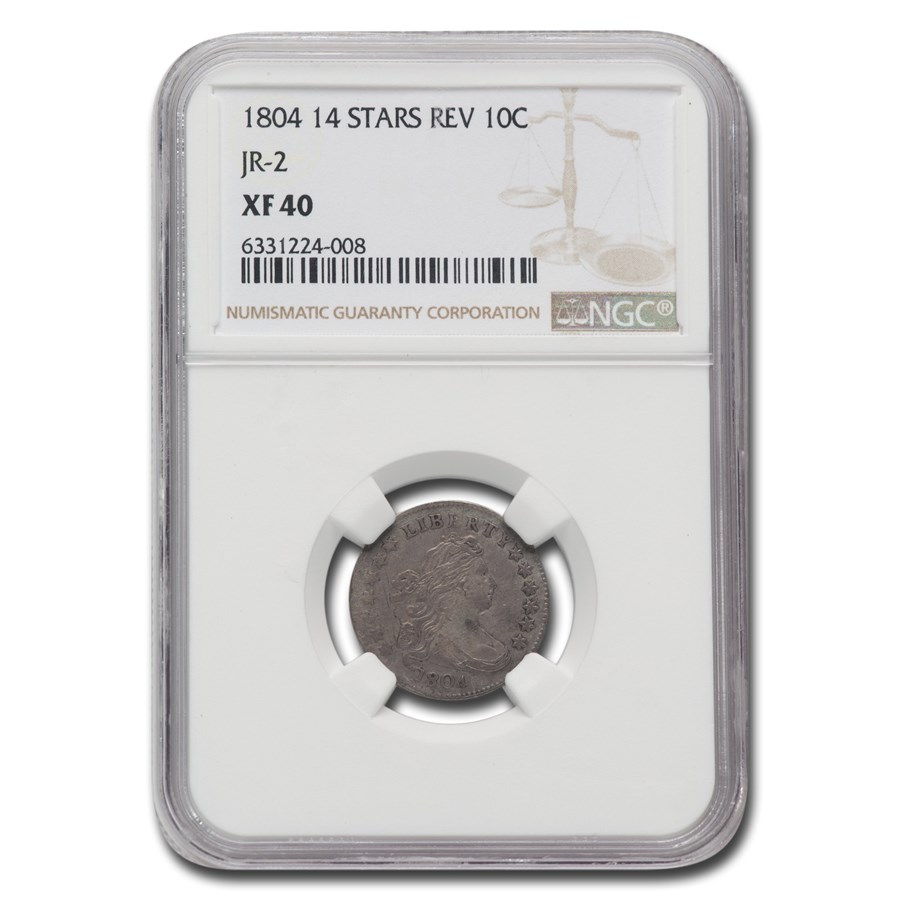 1804 Draped Bust Dime XF-40 NGC (14 Stars Rev, JR-2)