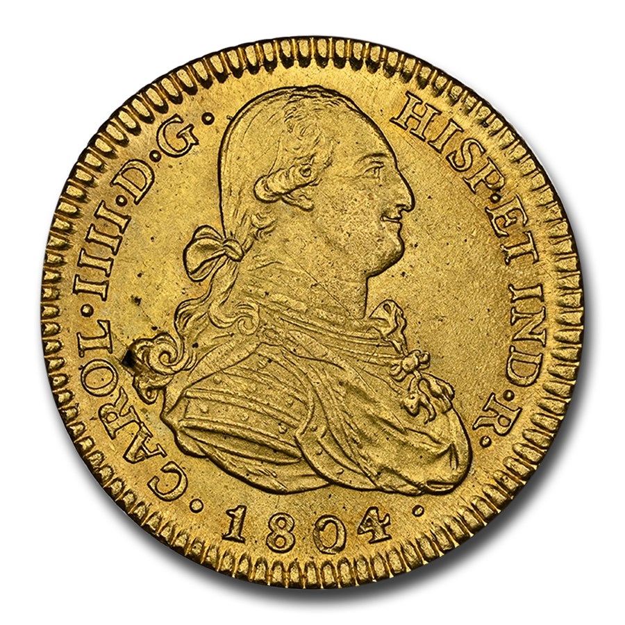 1804-M Spain Gold 2 Escudos Charles IV MS-63 NGC