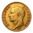 1806-1813 France Gold 40 Francs Napoleon I (Avg Circ)