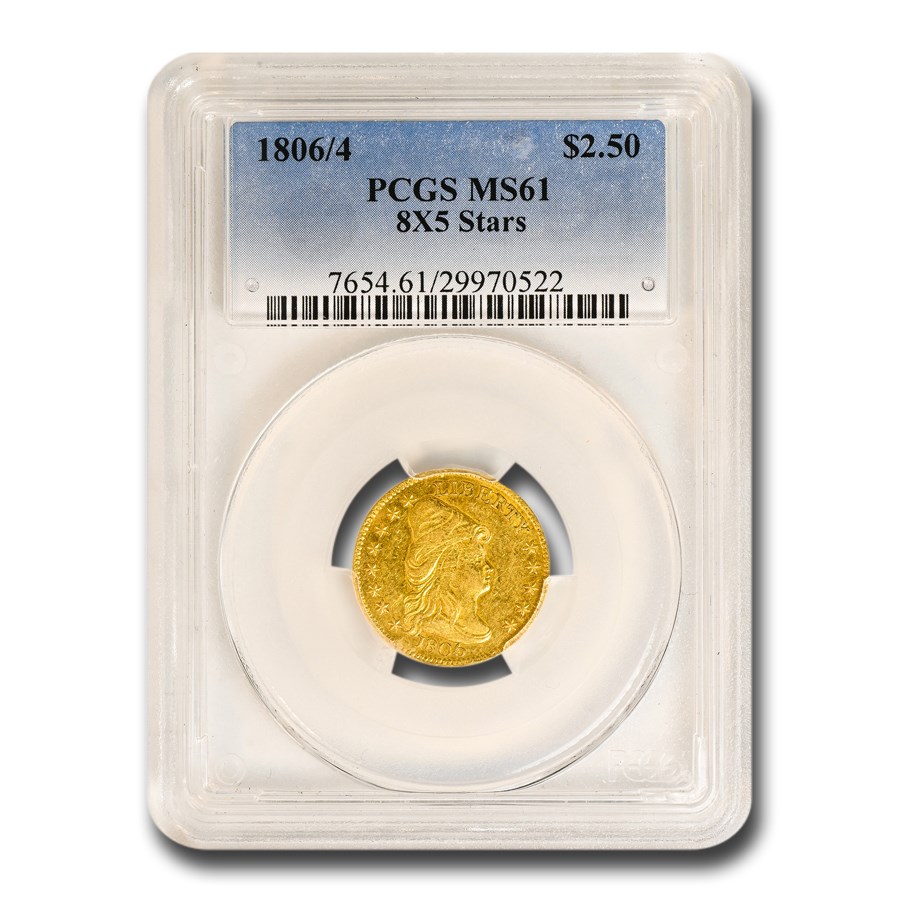 1806/4 $2.50 Gold Capped Bust Quarter Eagle MS-61 PCGS (8x5 Star)