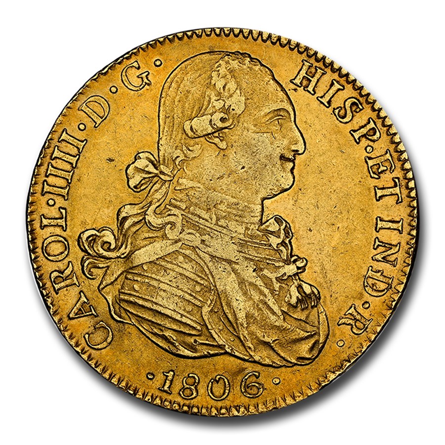 1806-Mo Mexico Gold 8 Escudos Charles IV AU-58 NGC