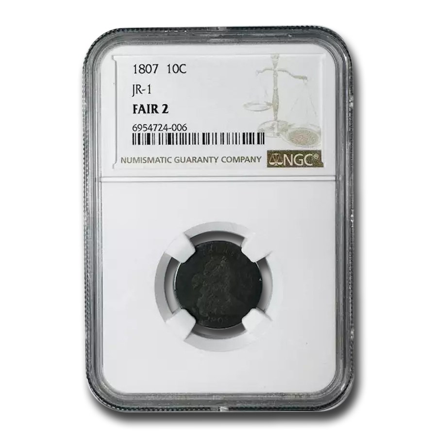 1807 Draped Bust Dime Fair-2 NGC