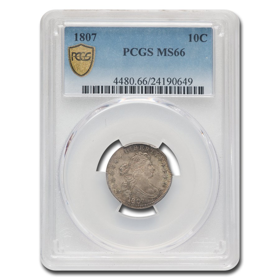 1807 Draped Bust Dime MS-66 PCGS