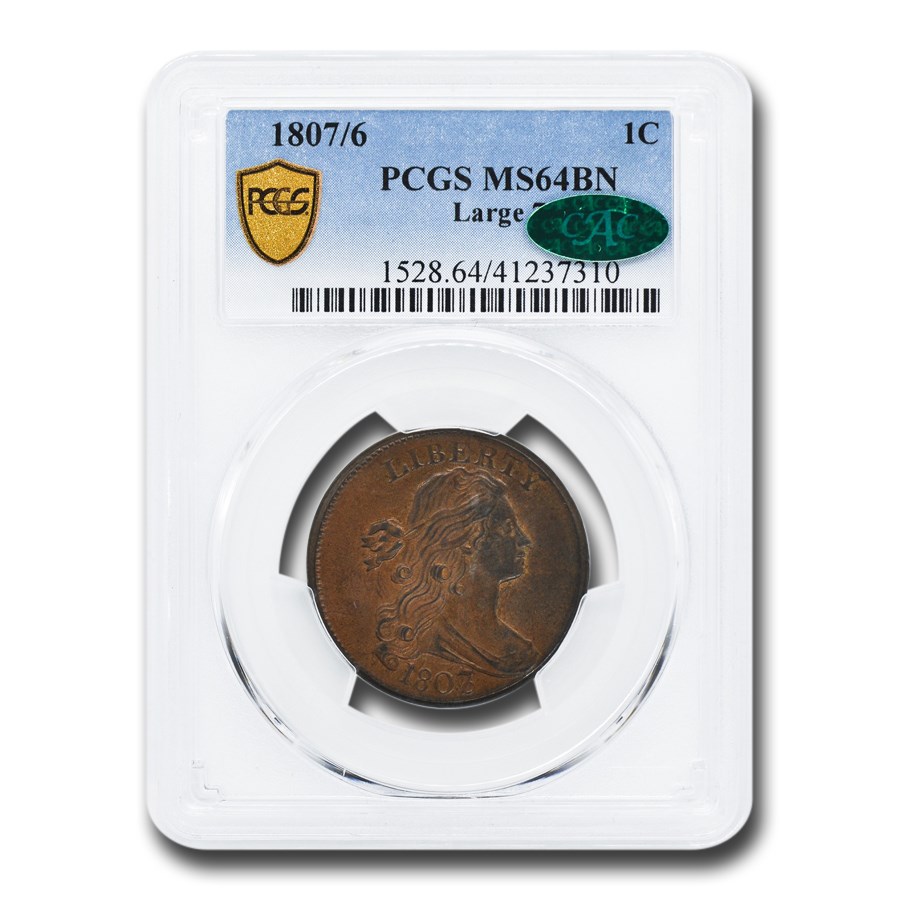 1807 Draped Bust Large Cent MS-64 PCGS (Brown, Large 7)