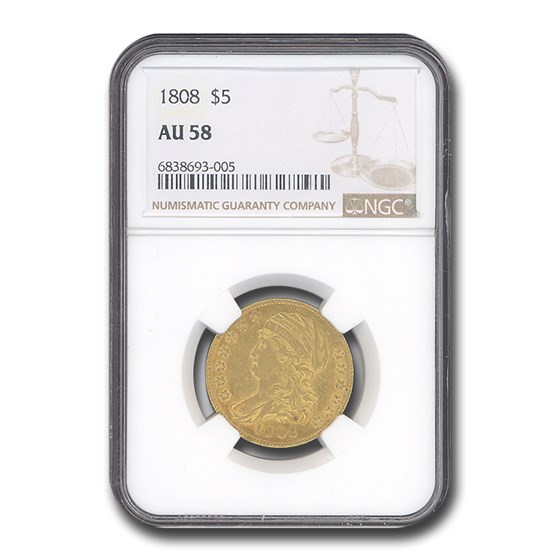 Buy 1808 $5 Capped Bust Gold Half Eagle AU-58 NGC | APMEX