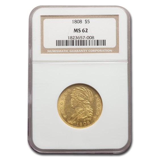 Buy 1808 $5 Capped Bust Gold Half Eagle MS-62 NGC | APMEX