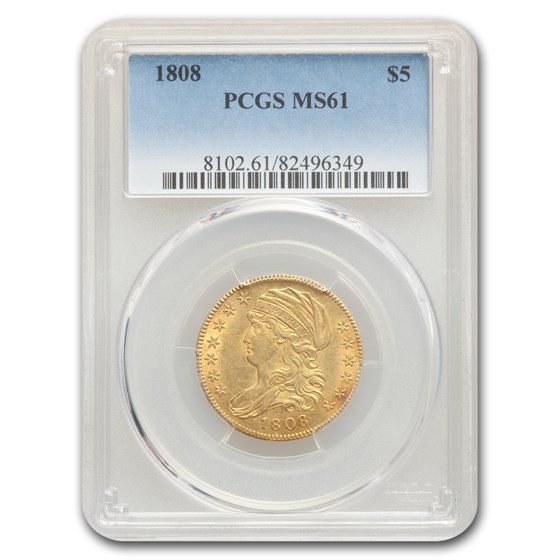 Buy 1808 $5 Gold Capped Bust Half Eagle MS-61 PCGS | APMEX