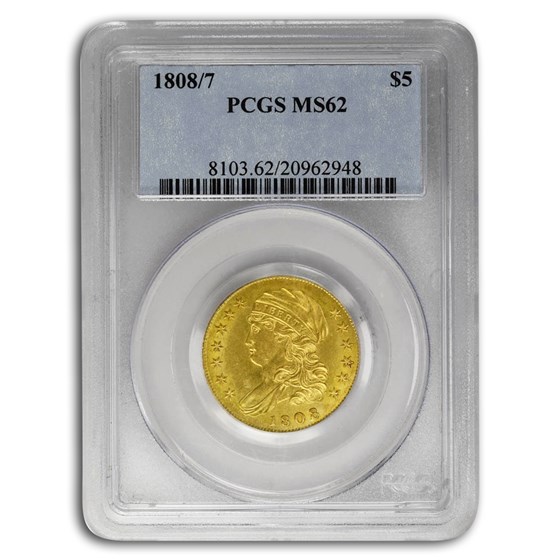 Buy 1808/7 $5 Gold Capped Head Half Eagle MS-62 PCGS | APMEX