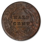 1809/6 Half Cent MS-65 PCGS (Brown, 9 over inverted 9)