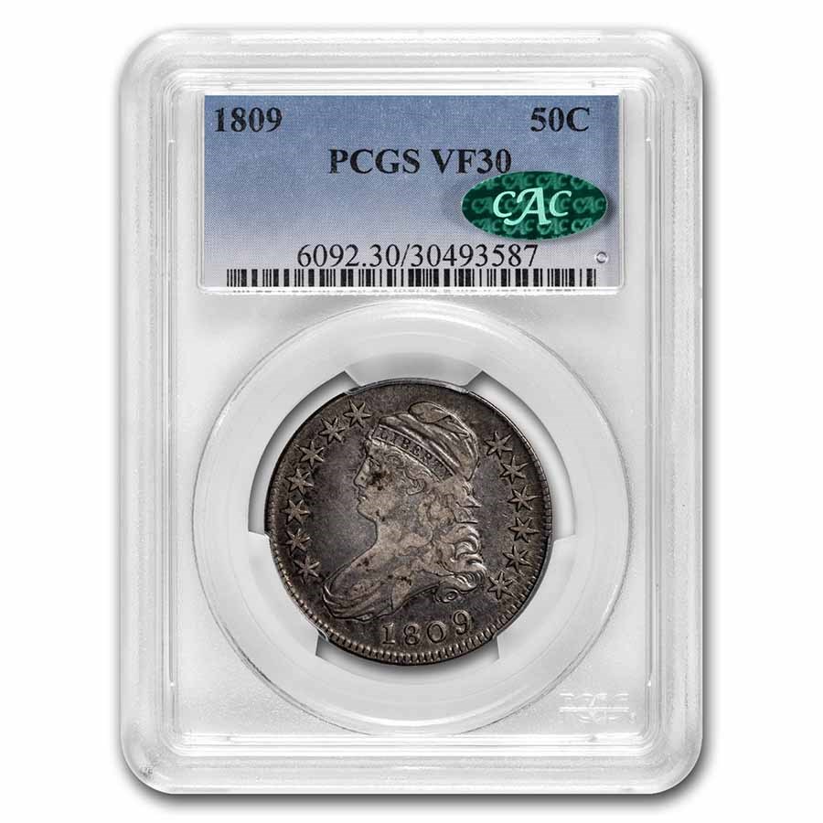 1809 Bust Half Dollar VF-30 PCGS CAC