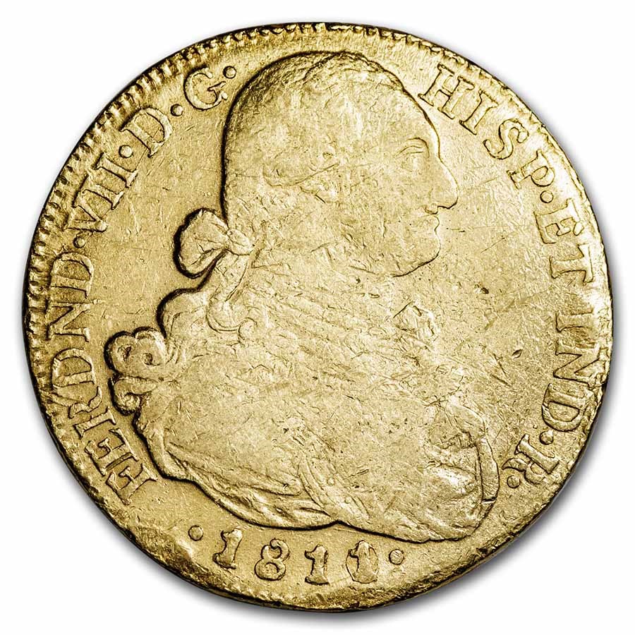 1811/0-P JF Colombia Gold 8 Escudo Ferdinand VII XF