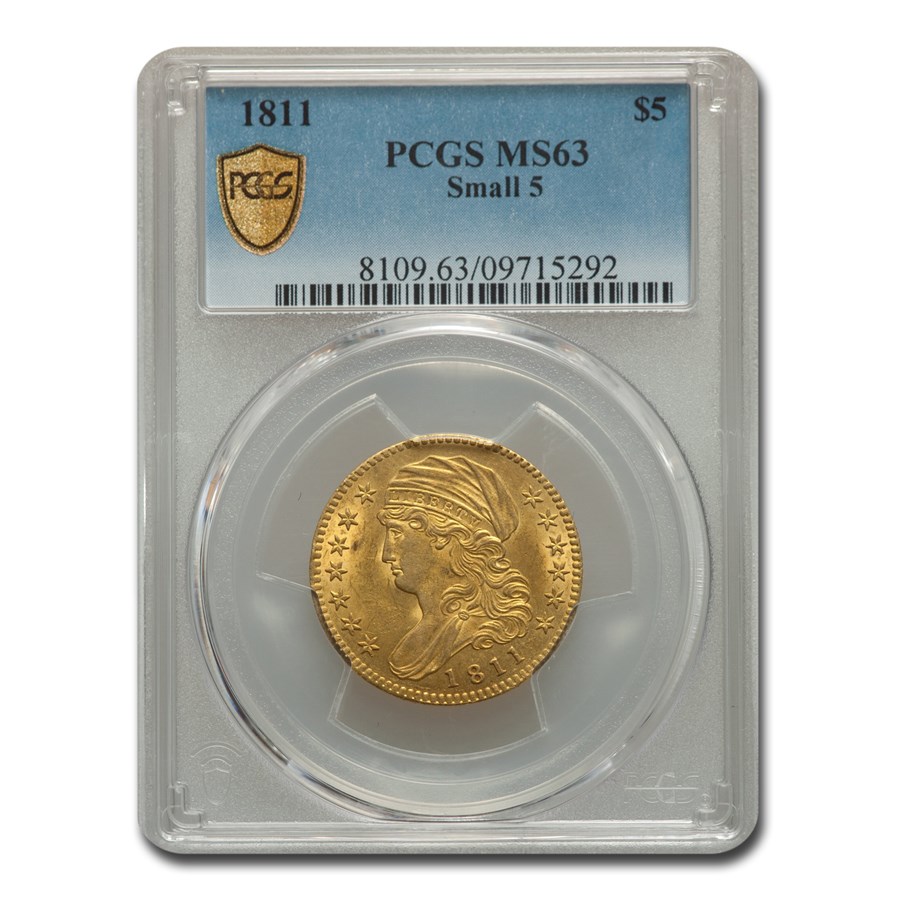 Buy 1811 $5 Capped Bust Gold Half Eagle MS-63 PCGS (Small 5) | APMEX