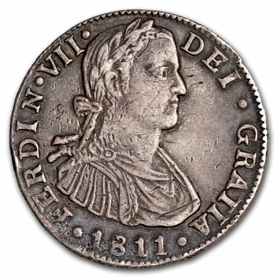 1811-Mo TH Mexico Silver 2 Reales Ferdinand VII VF