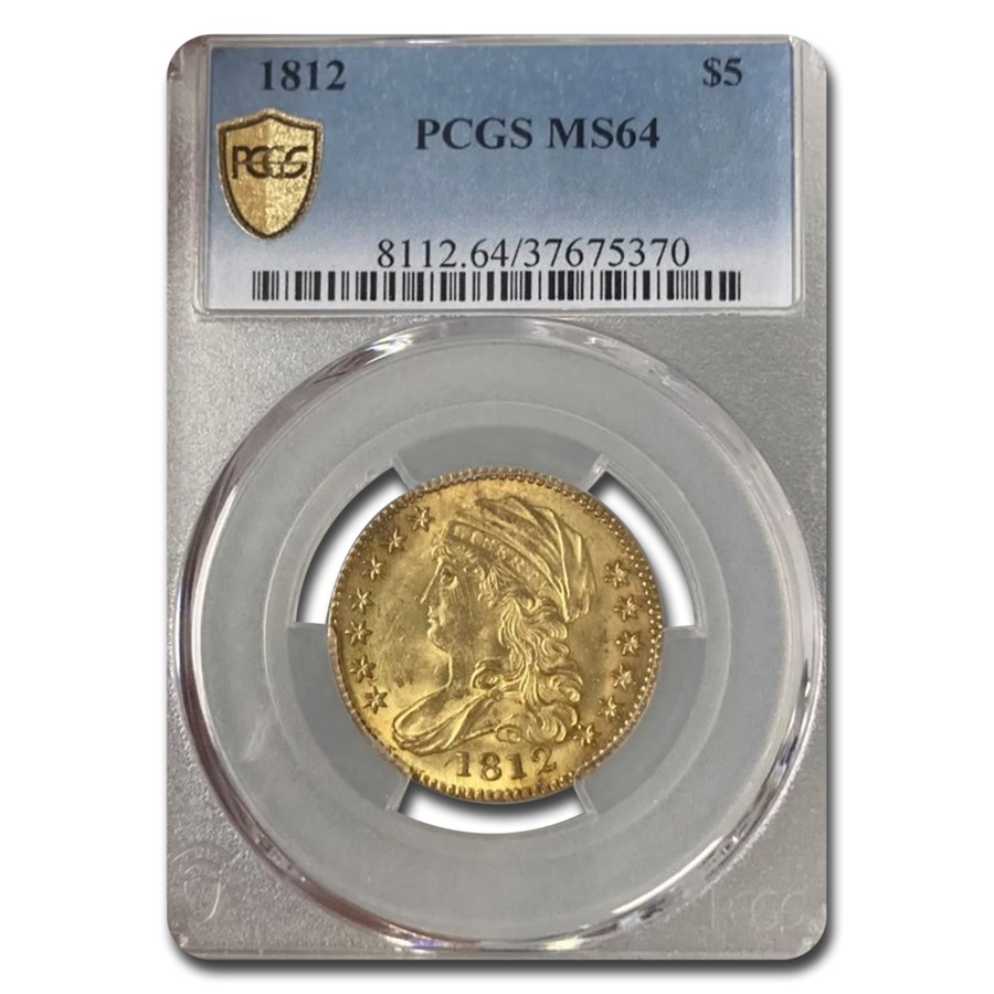 1812 $5 Capped Bust Gold Half Eagle MS-64 PCGS