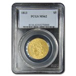 1813 $5 Gold Capped Head Half Eagle MS-62 PCGS