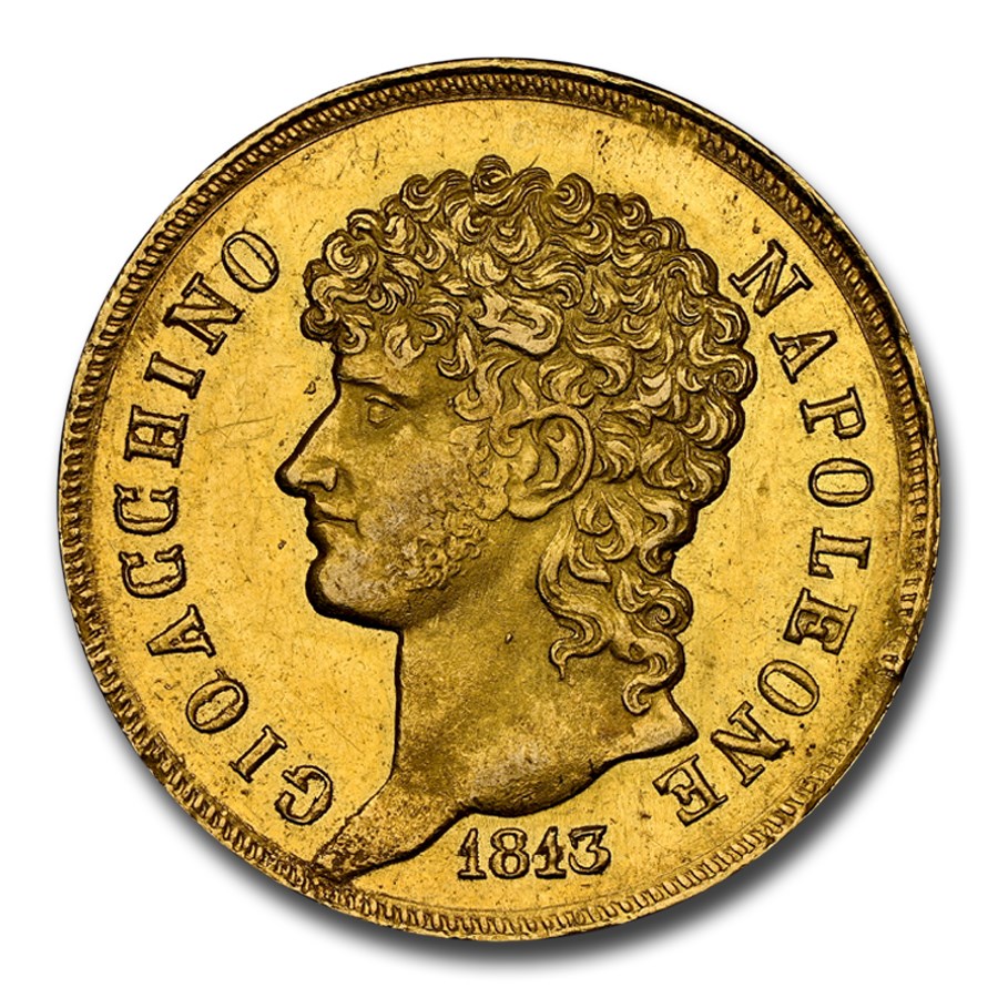 1813 Italy Gold 40 Lire Murat MS-61 NGC (Naples)