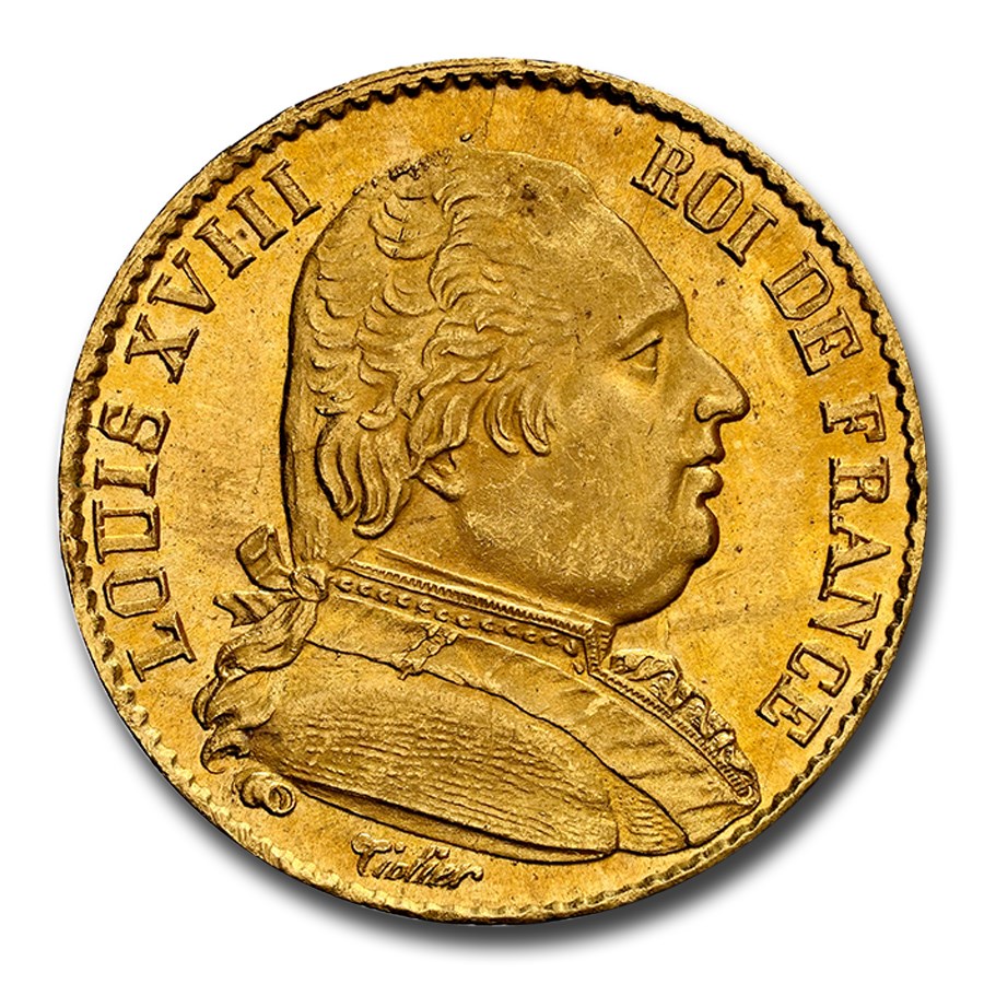1814-A France Gold 20 Francs Louis XVIII MS-66 NGC