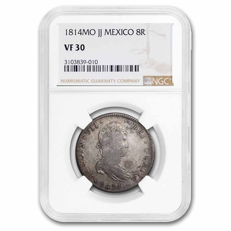 1814-Mo JJ Mexico Silver 8 Reales VF-30 NGC