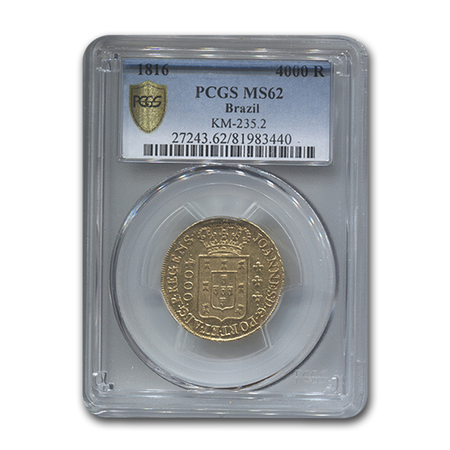 Buy 1816 Brazil Gold 4000 Reis Joao Prince Regent MS-62 PCGS | APMEX