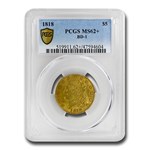 1818 $5 Capped Bust Gold Half Eagle MS-62+ PCGS (BD-1)