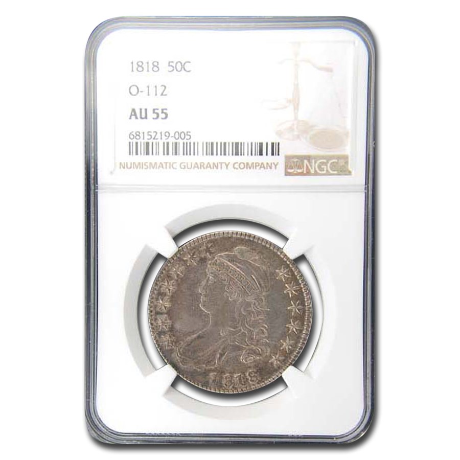 1818 Capped Bust Half Dollar AU-55 NGC (O-112)