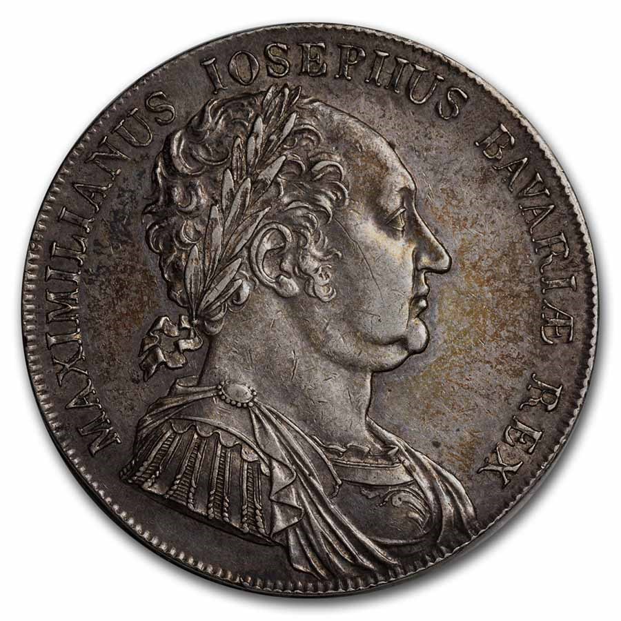 1818 German States Bavaria Silver Thaler AU