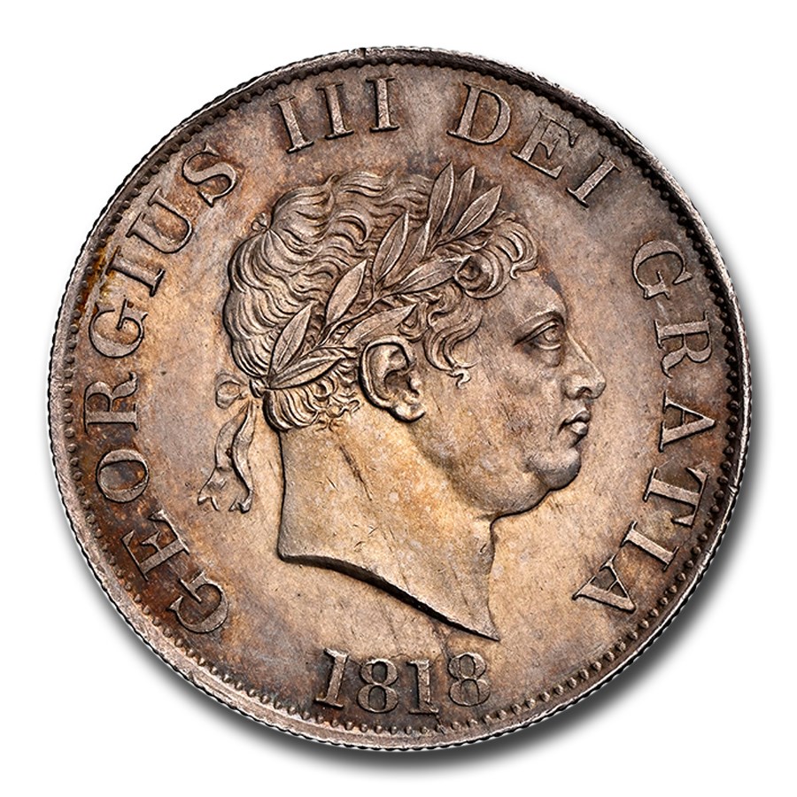 1818 Great Britain Silver Half Crown George III MS-64 NGC
