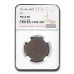 1819/8 Large Cent AU-55 NGC (Brown)