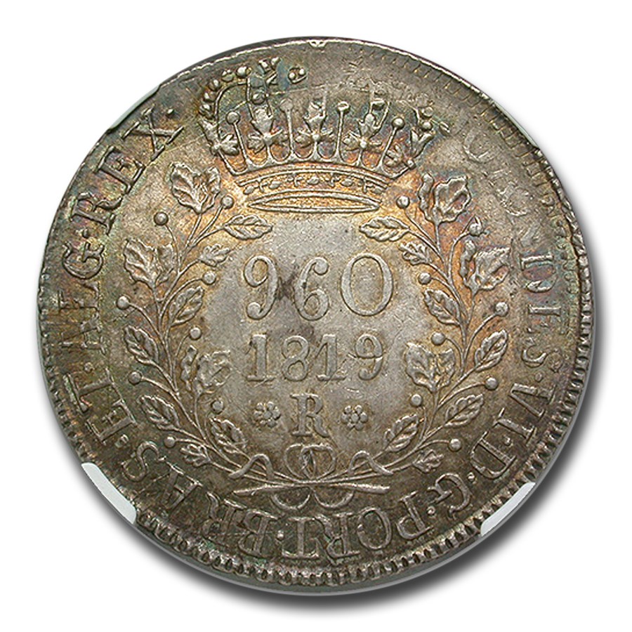 1819-R Brazil Silver 960 Reis MS-61 NGC