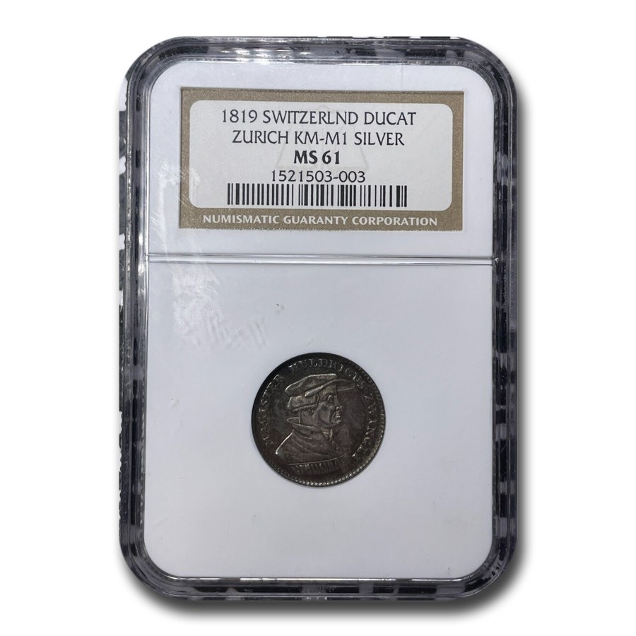 1819 Switzerland Silver Ducat MS-61 NGC